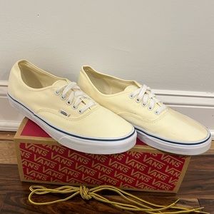Authentic White Vans with extra laces. Men’s size 12